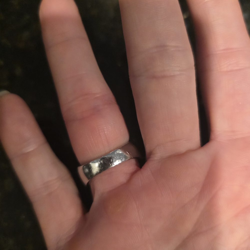 Solid 925 Silver Ring With Rose And Yellow Gold P… - image 2